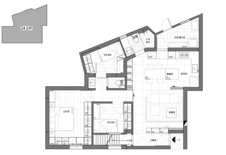 新北板橋24坪老屋翻新，畸零格局北歐風裝潢 - PULO裝潢平台